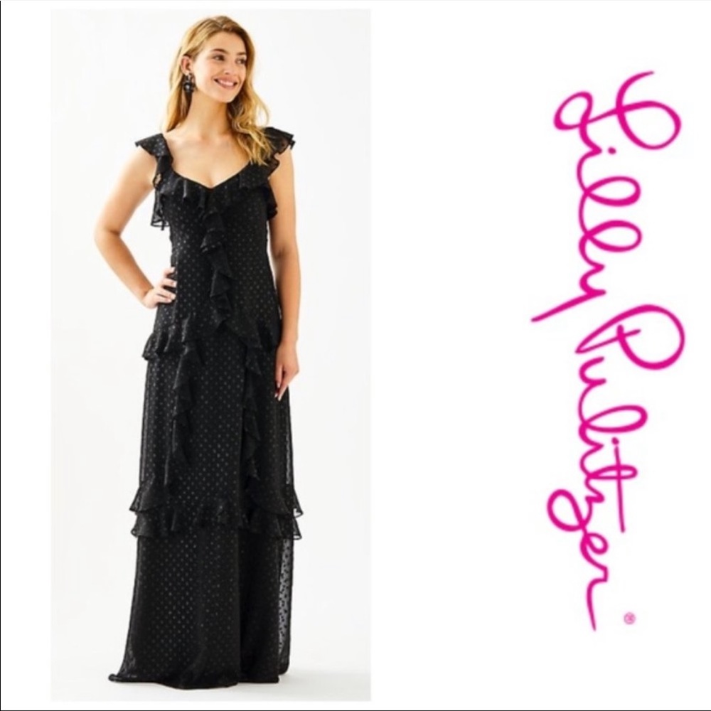 Lily Pulitzer Roland Maxi Dress- Onxy Moroccan